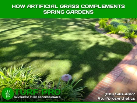 The integration of synthetic turf into spring gardens